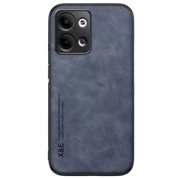 Шкіряний чохол - накладка X&E для Oppo Reno13 з металевою вставкою blue