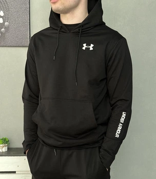 Чоловіче спортивне худі демісезонне чорний (двонитка) 2XL RAPID176