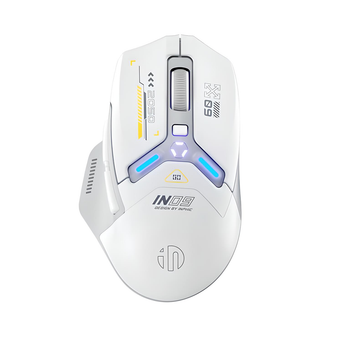 Мышь Inphic IN9 игровая с комбинированным подключением USB, Bluetooth, USB 2.4ГГц, RGB, 10000 DPI, бело-серый