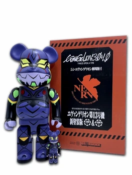 Статуетка Bearbrick x Evangelion x Unit 13 400% + 100% 28 см + 7 см Medicom Toy Еве-13