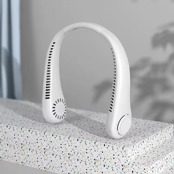 Портативний вентилятор для шиї Portable Fan LK-79 Білий, акумулятор 2400 мАч, USB зарядка, 3 швидкості, гнучка конструкція