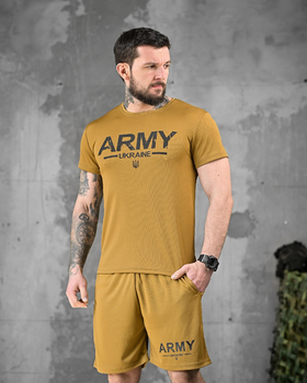 Армейский мужской летний костюм Army шорты+футболка 3XL койот (87562)