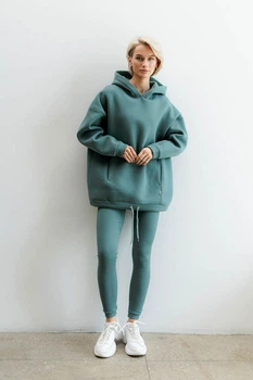 Лосины рубчик XXL-3XL. Зеленый