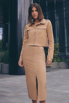 Юбка карандаш XXL-3XL. Коричневый