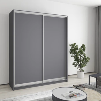 Шафа-купе дводверна MebelStar Стандарт AL 2ДСП 170x45x210 см Антрацит (MBS-2259)