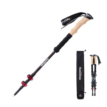 Трекинговые палки Naturehike NH20DS003, 135 см, черный/красный, 2 шт