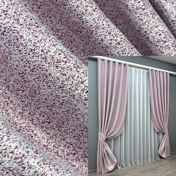 Комплект готових штор VR-Textil Софт № 1729ш Фуксія з білим 100х270 см 2 шт (31-793)
