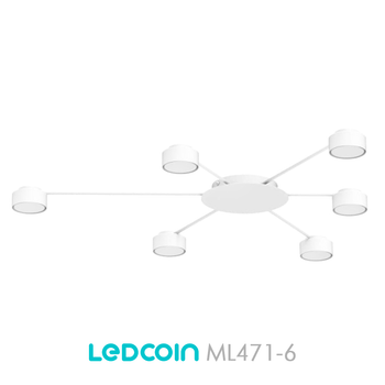 Люстра ML471-6 бiла Ledcoin на 6 ламп GX53 (стельовий світильник під змінні LED лампи) 790х755х55мм