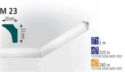 Стельовий плінтус VIDELLA M23 20х23 2м