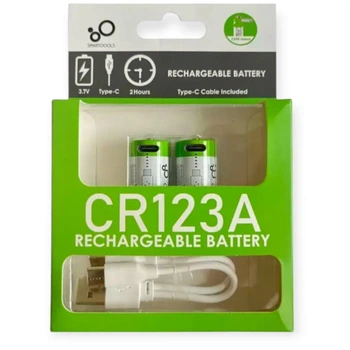 Батарейка аккумулятор CR123A с разъемом TYPE-C Smartools 700 mAh блистер - 2 шт