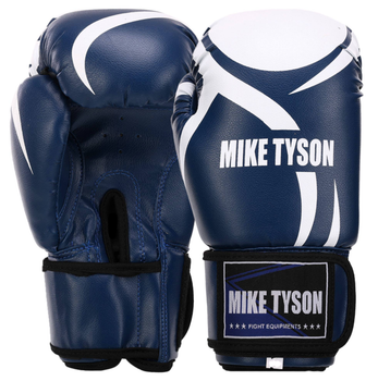 Перчатки боксерские на липучке Mike Tyson SP-Sport 4544 размер 14 унций Blue-White