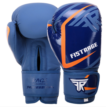Рукавички шкіряні боксерські Fistrage Fight Gear 4279 розмір 12 унцій Blue-Orange
