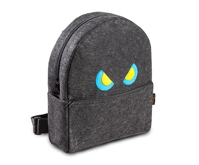 Черный молодежный рюкзак с глазами FeltFabricDesign модель М30 (0339)