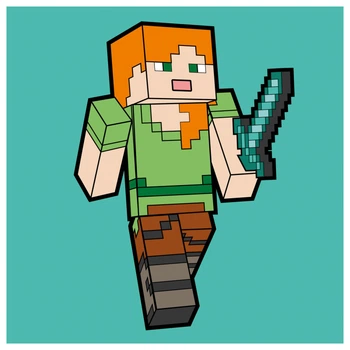 Набор для творчества Santi Картина по номерам Minecraft "Майнкрафт - Алекс" 25х25 см набор акриловых красок + 2 кисти (955025)