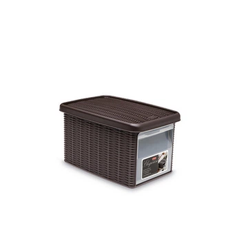Коробка для зберігання речей з фронтальною дверцею Elegance 5.5л темно-коричнева 29х19х16см Stefanplast 30021