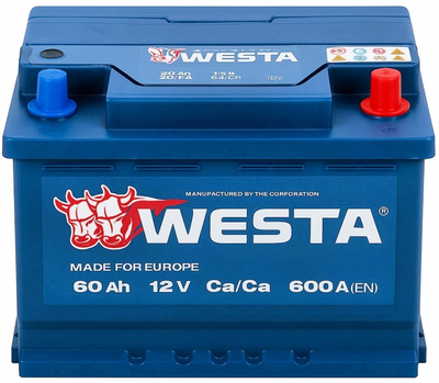 Автомобильный аккумулятор WESTA 60 Ah / 600 A Premium R Правый плюс (242x175x175) WPR600