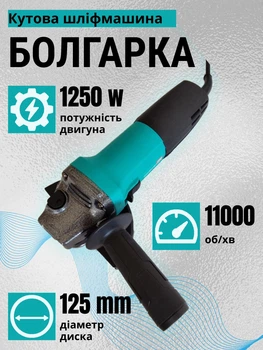 Болгарка 125 угловая шлифмашина Grand МШУ-125-1250SE PRO регулировка оборотов плавный пуск система стабилизации оборотов УШМ мощность 1,25 кВт скорость до 11000 об/мин
