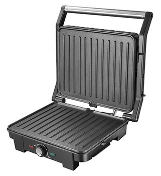 Электрический гриль Adler AD 3051 — контактный, 2800 Вт, антипригарные пластины, терморегулятор, Grey