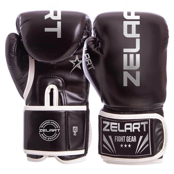 Перчатки боксерские Zelart BO-3987 8 унции черный