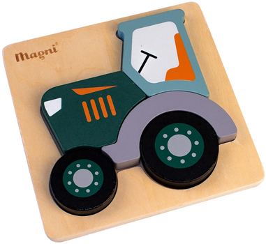Drewniane puzzle Magni Traktor 5 elementów (5707594335413)