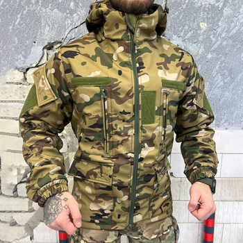 Чоловіча зимова куртка на подвійному флісі / Бушлат "event" Softshell мультикам розмір L