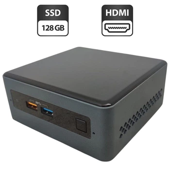 Неттоп Intel NUC (NUC7JY) USFF / Intel Celeron J4025 (2 ядра по 2.0 - 2.9 GHz) / 4 GB DDR4 / 128 GB SSD / Intel UHD Graphics 600 / Wi-Fi / Bluetooth б/у