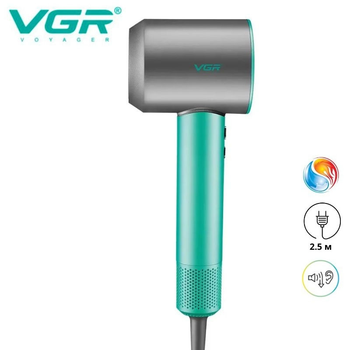 Фен для волос VGR V-440 green профессиональный 1400W