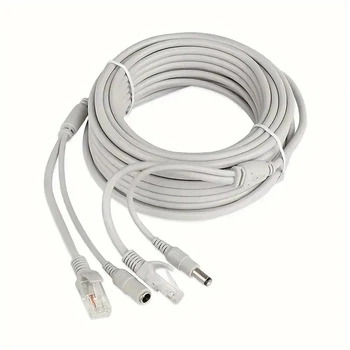 Кабель RJ45 + DC 10 м для видеонаблюдения комбинированный медный удлинитель питания