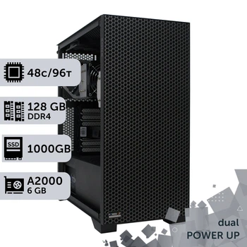 Двухпроцессорная рабочая станция PowerUp #435 AMD EPYC 7F72 x2 / 128 GB / SSD 1TB / NVIDIA Quadro RTX A2000 6GB специализированная многопроцессорная вычислительная для разработки