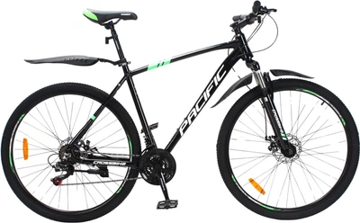 Велосипед CrossBike Pacific 2025 29" 21" Чорний-Зелений (29СTA-005644)