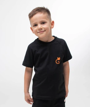 Футболка для хлопчиків з логотипом Ginger Cat 116 см Чорний