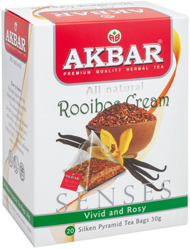 Чай трав'яний Akbar Rooibos Cream 20 пірамідок по 1.5 г (5014176014216)