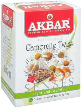 Чай травяной Akbar Camomile Twist 20 пирамидок по 1.5 г (5014176014193)