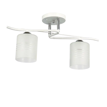 Люстра стельова Light House SC-20088/2 WH+CR 450*170*245 біла + хром, білий плафон