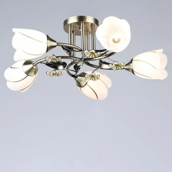 Люстра потолочная Light House SRS-20130/5 AB бронза, плафон белый