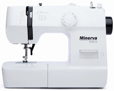 Minerva Швейна машина Max30, електромех., 71 Вт, 13 швейних операцій, напівавтомат петля, білий