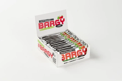 Упаковка яблучних фруктових батончиків BARGY ПЕРСИК-ПОЛУНИЦЯ 12 шт. х 40 г