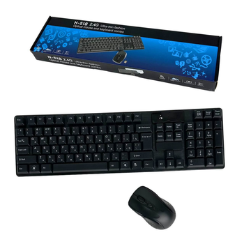 Комплект беспроводной клавиатуры и мыши HP H-518 Ultra Thin Fashion черный