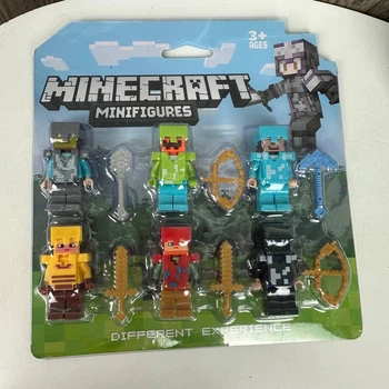 Детский набор фигурок Minecraft с оружием фигурки игрушечные герои Майнкрафт (7091М)