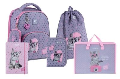 Шкільний набір 5 в 1 Kite Education Studio Pets SET_SP25-556M (рюкзак, пенал, сумка для взуття, папка, папка-портфель)