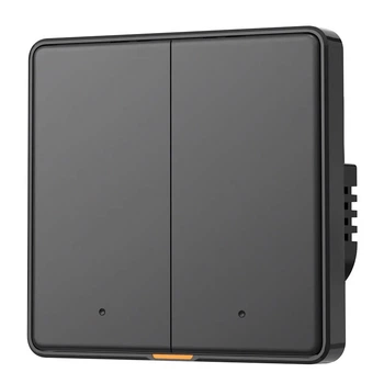 Вимикач Wi-Fi механічний на дві лінії чорний Tuya, RF433, EU, Wi-Fi