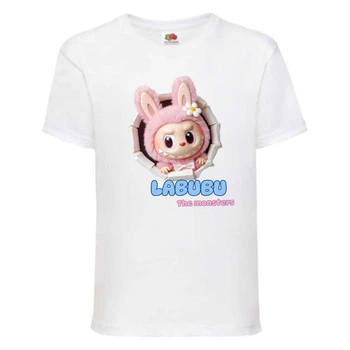 Футболка дитяча Лабубу (Labubu 004) біла 128 см