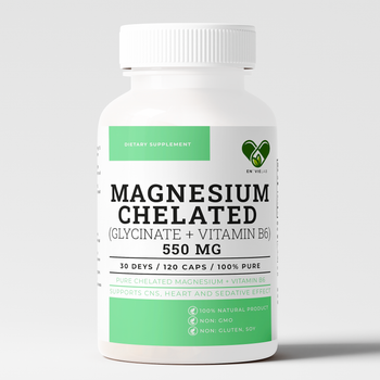 Магній гліцинат + B6 Envie Lab хелат 550 мг. Magnesium Glycinate для нервової системи та сну 120 капсул