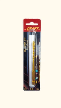Сверло спиральное Craft quadro с шестигранным хвостовиком 8*100мм - керамогранит, стекло