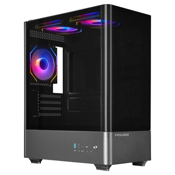 Корпус Prologix Lumi Midi-Tower для MicroATX и ITX с ARGB подсветкой черный