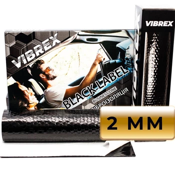 Віброізоляція бізнес класу Vibrex Black Label 2*500*4000 рулон (шумоізоляція, шумка, знешумка, шумовіброізоляція автомобіля)