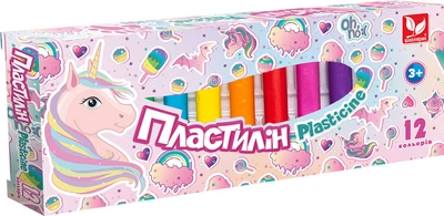 Пластилин восковой Школярик Unicorn круглый 150 г, 12 цветов, 303221007-UA