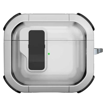 Протиударний захисний чохол Locking Button кейс для навушників Airpods 3 White
