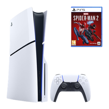 Набор Консоль Sony PlayStation 5 Slim Blu-ray 1TB White + Игра Marvel’s Spider-Man 2 Русская Озвучка