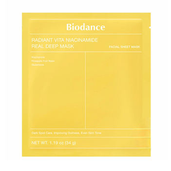 Гидрогелевая маска с ниацинамидом для сияния кожи Biodance Radiant Vita Niacinamide Real Deep Mask
